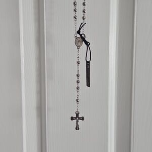NWT Anthony Jacobs Stainless Steel Rosary Necklace